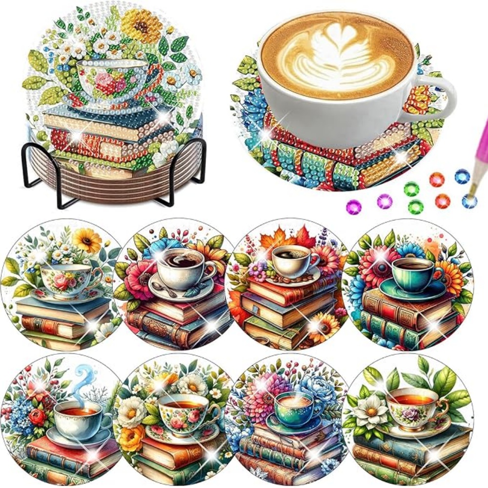 Resin Art Book - 8PCS/DIY Diamond Art Painting Coasters with