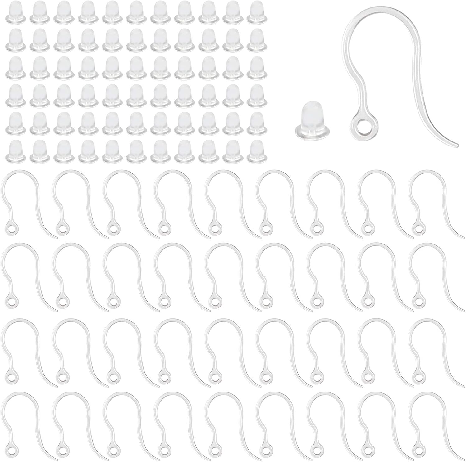 Resin Art Love - 40pcs Clear Plastic Earring Hooks Ear