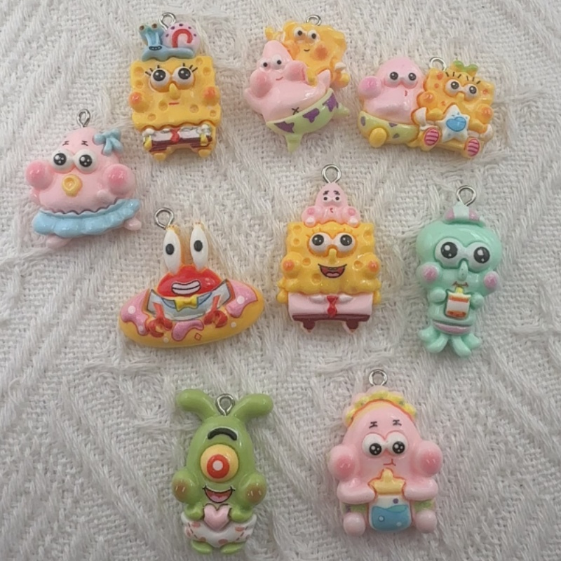 Resin Art Love - 10pcs cartoon resin pendant, DIY jewelry
