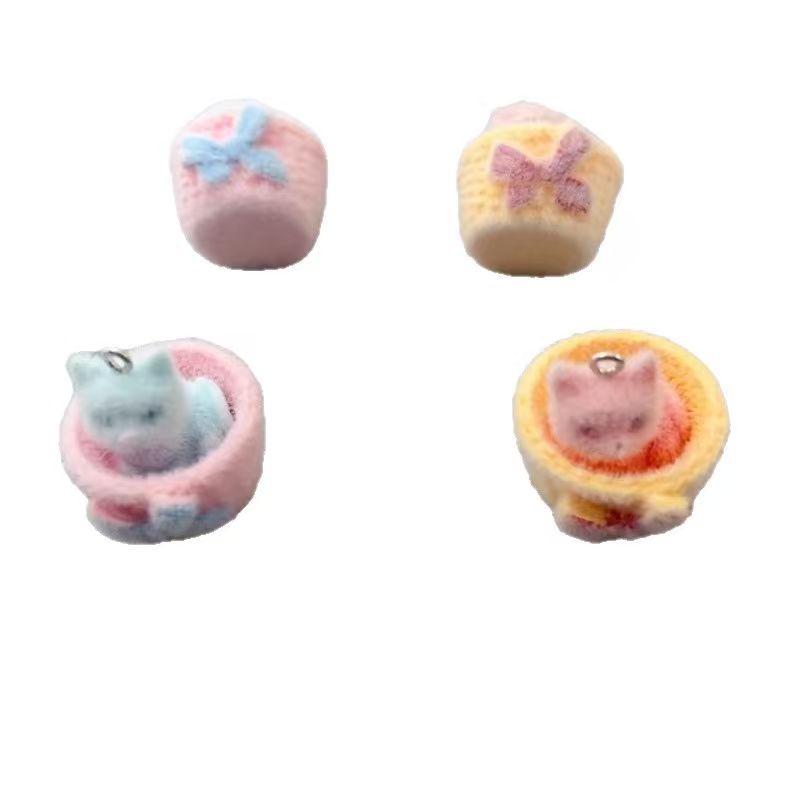 4pcs 3D plush resin cat pendan - Resin Art Love review and price