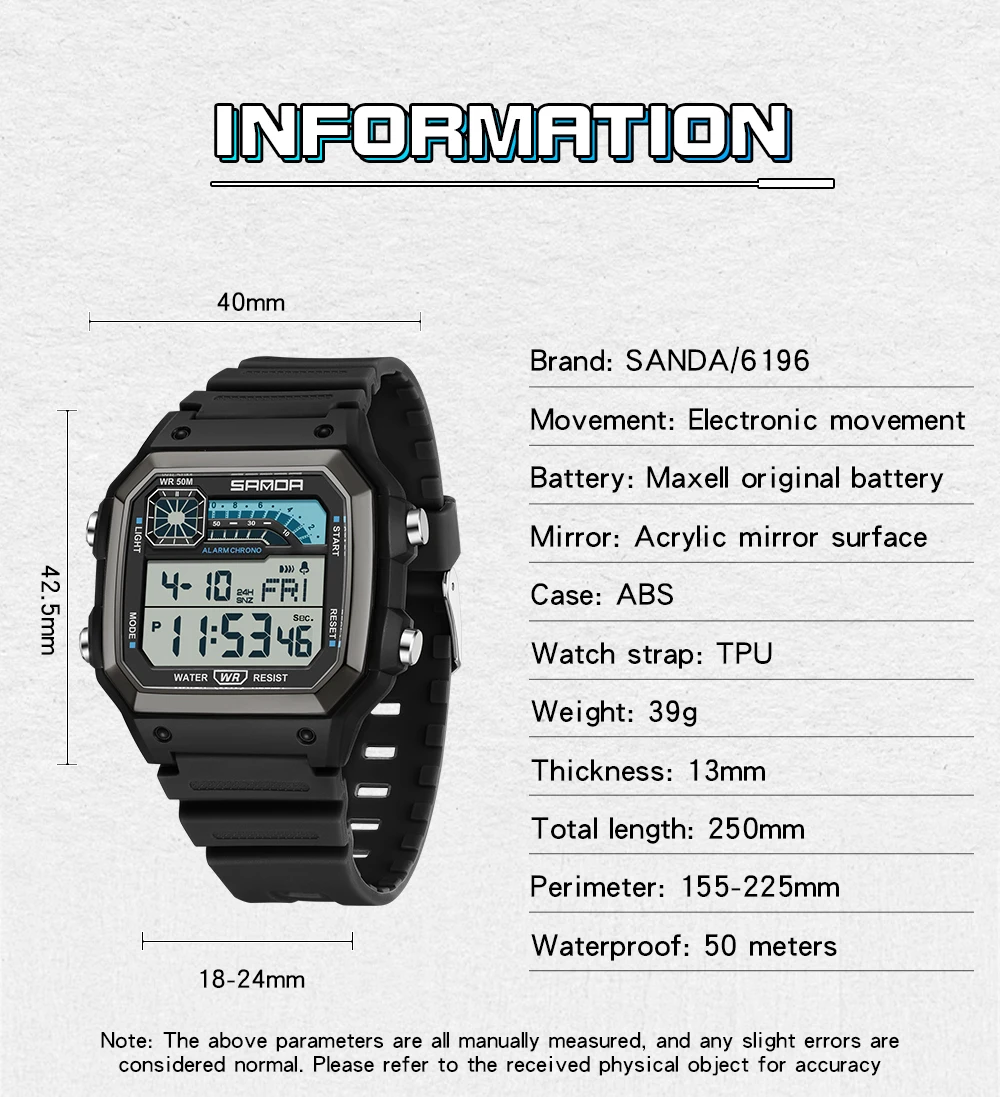 SANDA 6196 Men Electronic Watc - Resin Art Underwater review and price