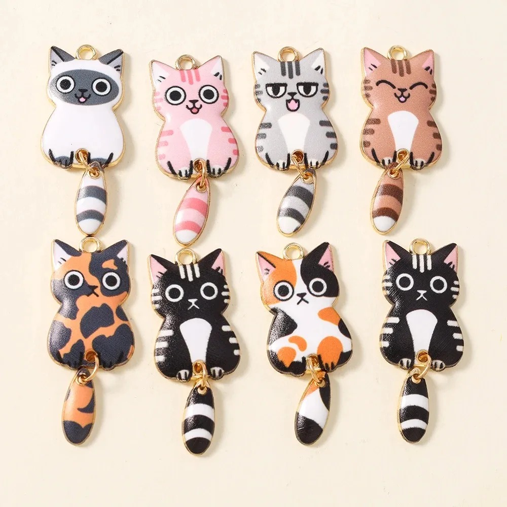 10Pcs 16×39mm Cute Cartoon Cat - Resin Art Jewellery review and price