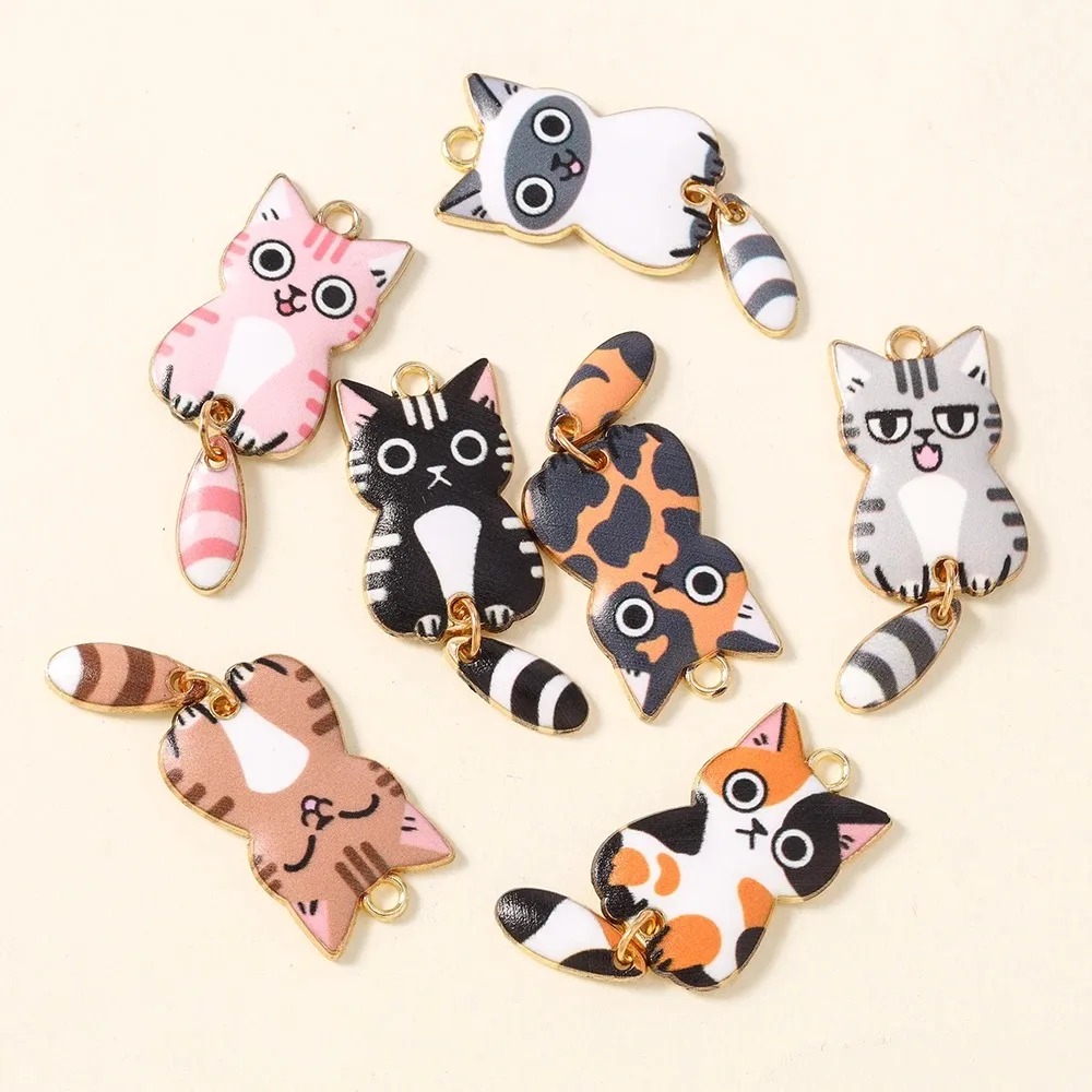 10Pcs 16×39mm Cute Cartoon Cat - Resin Art Jewellery review and price