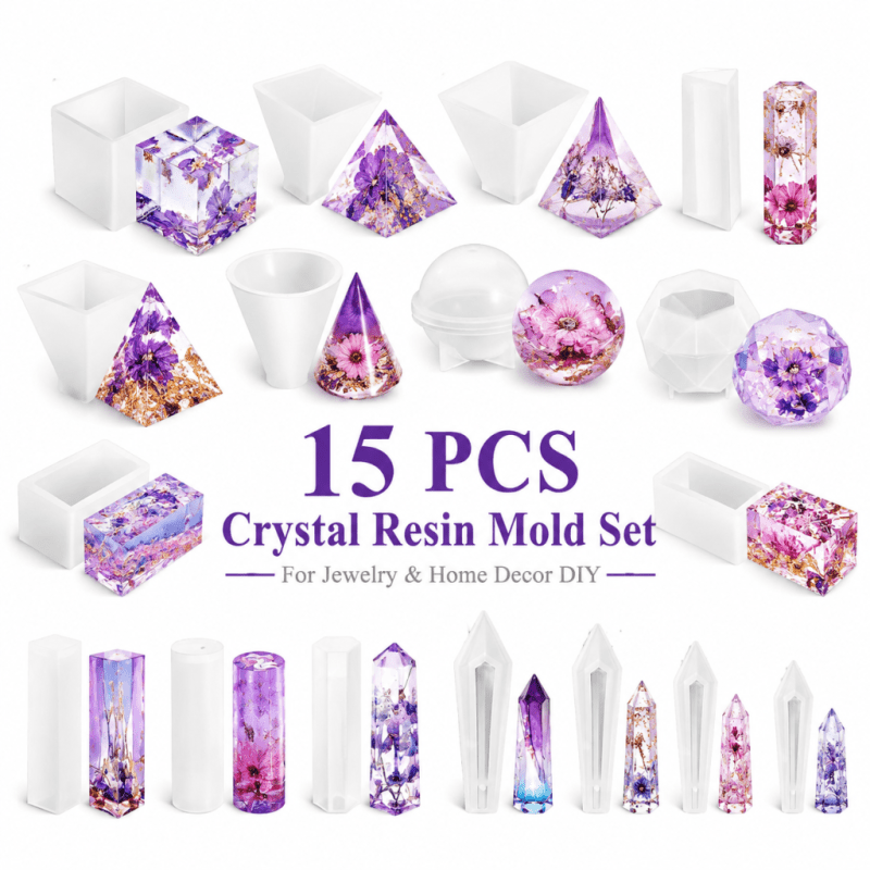 15pcs Crystal Resin Silicone M - Resin Art Jewellery review and price