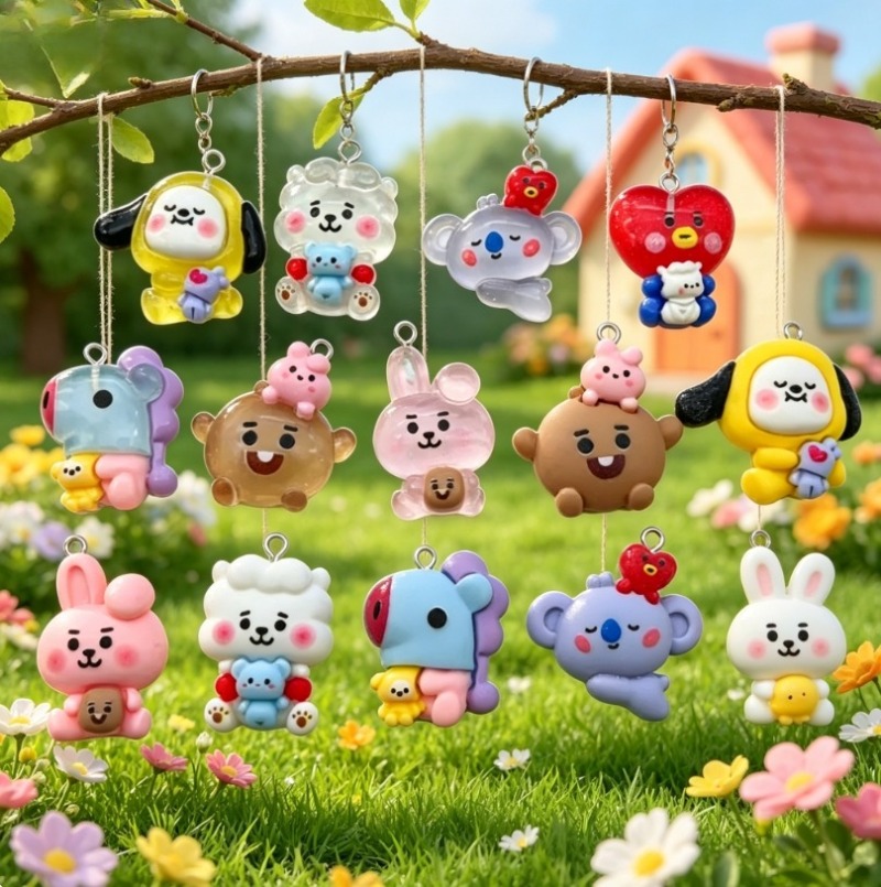 7pcs BT21 Resin Cartoon Charm  - Resin Art Love review and price