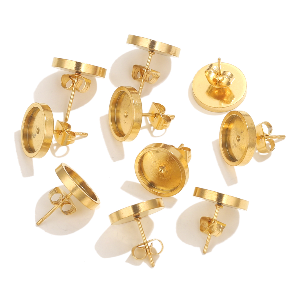 10pcs Stainless Steel Gold Ear - Resin Art Jewellery review and price